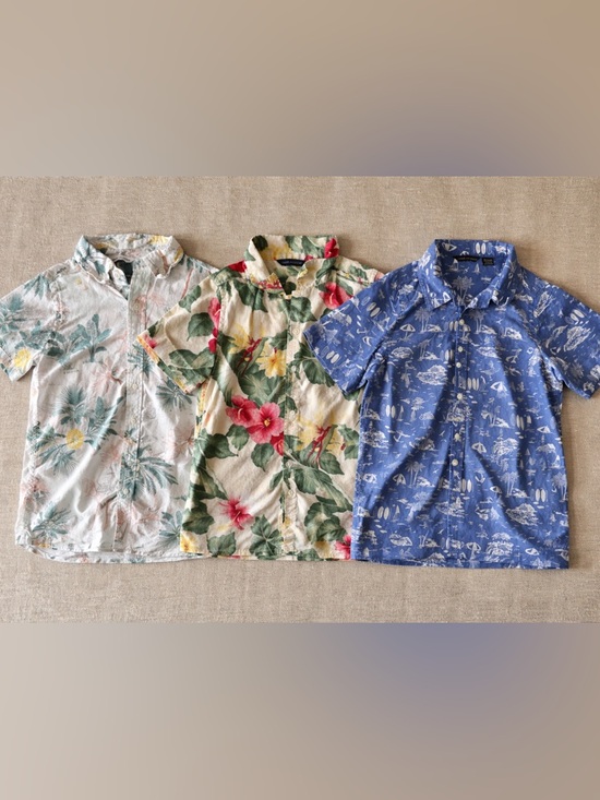 Janie and Jack Other - Janie and Jack Toddler Hawaiian Shirts Bundle 18-24M Tropical Linen Button Up